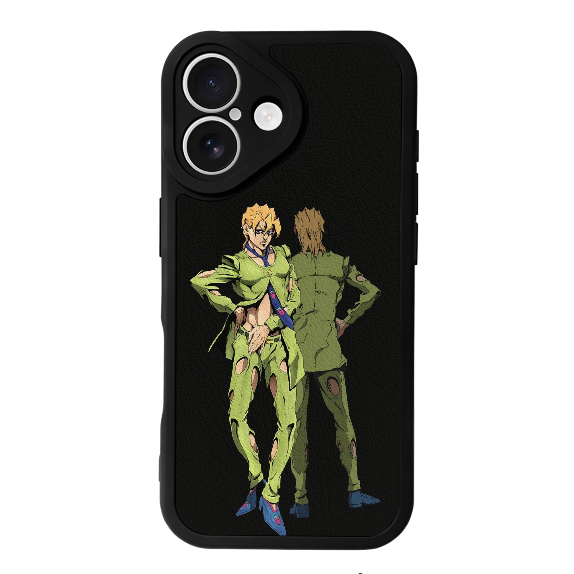 （画像用） ジョジョの奇妙な冒険 パンナコッタ?フー JoJo's Bizarre Adventure Pannacotta Fugo 【iPhone 16シリーズ対応】シリコンスマホケース（レザー調） 材質：シリコン